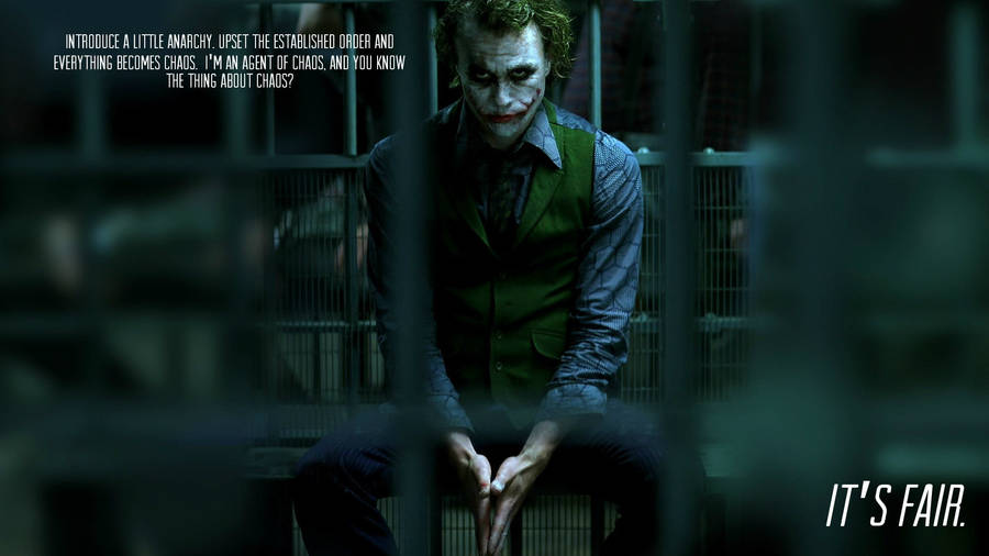 Heath Ledger Joker It’s Fair Line Wallpaper