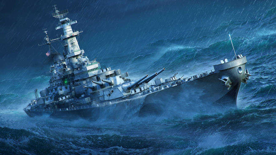 Heavy Breeze In The Battleship Missouri Memorial Wallpaper