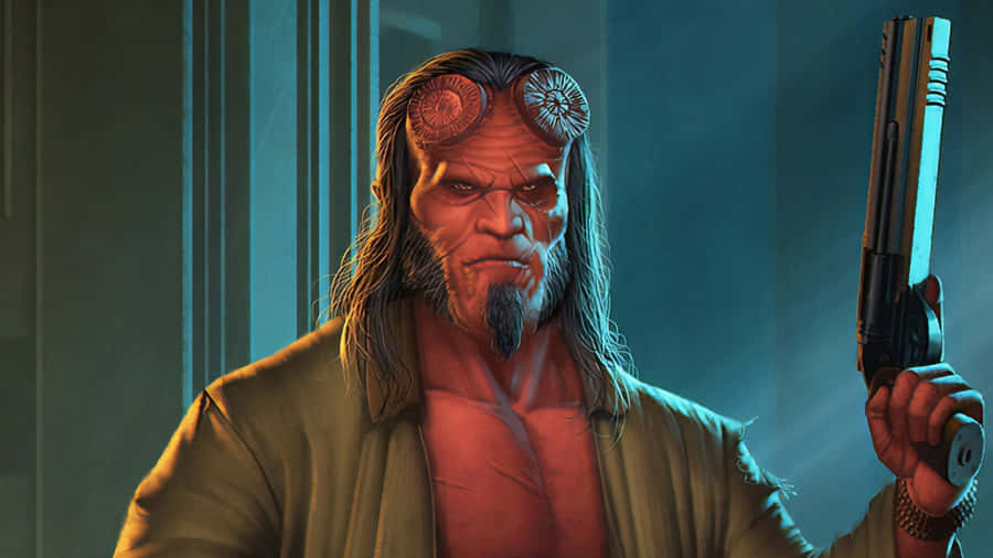 Hellboy Armedand Determined Wallpaper