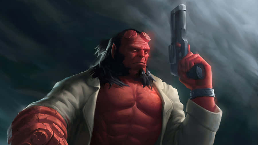 Hellboy Armedand Determined Wallpaper