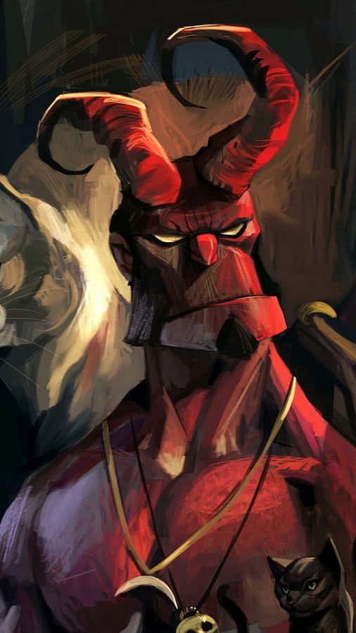 Hellboy Artistic Portrait Wallpaper