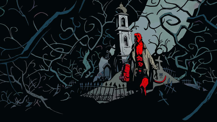 Hellboy At The Gates Of Doom Wallpaper