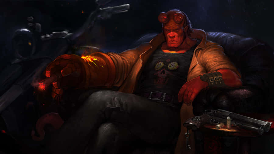 Hellboy Relaxed Moment Wallpaper