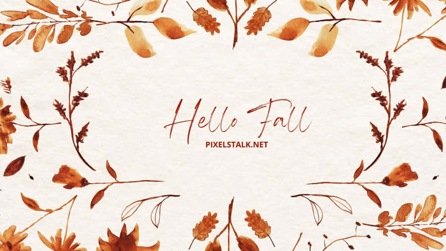 Hello Fall Watercolor Illustration Wallpaper