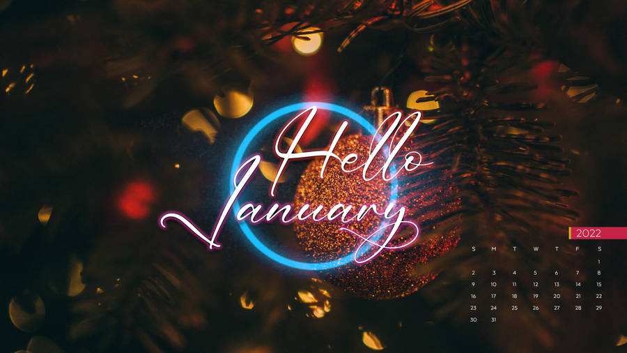 Hello January Christmas Calendar Wallpaper