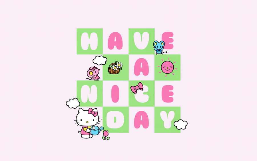 Hello Kitty Have A Nice Day Illustration Wallpaper