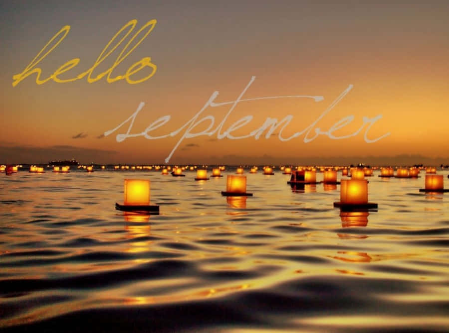 Hello September Greeting With Sunset Sky View Wallpaper