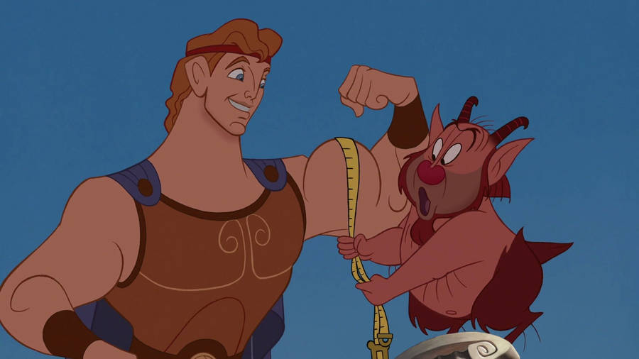 Hercules Flexing Muscle With Phil Wallpaper