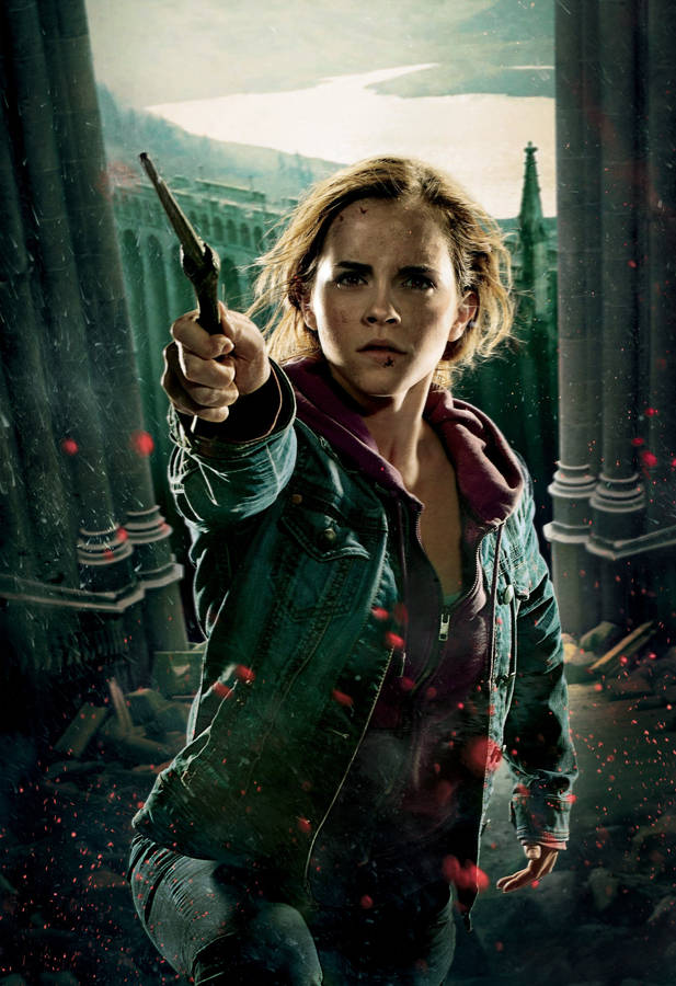 Hermione Granger With Wand Wallpaper