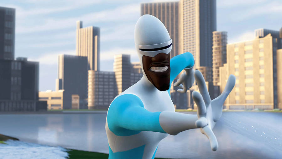 Heroic Frozone In The City Wallpaper