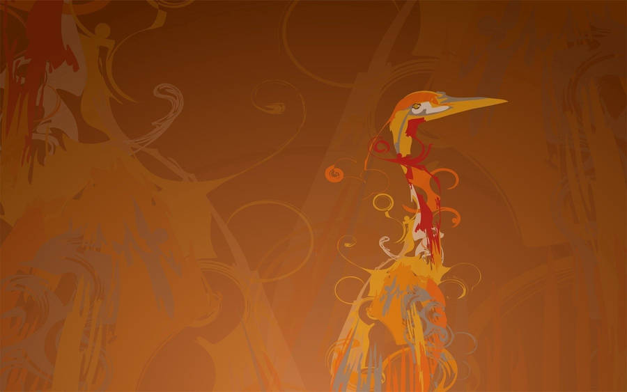 Heron Bird Abstract Art Wallpaper