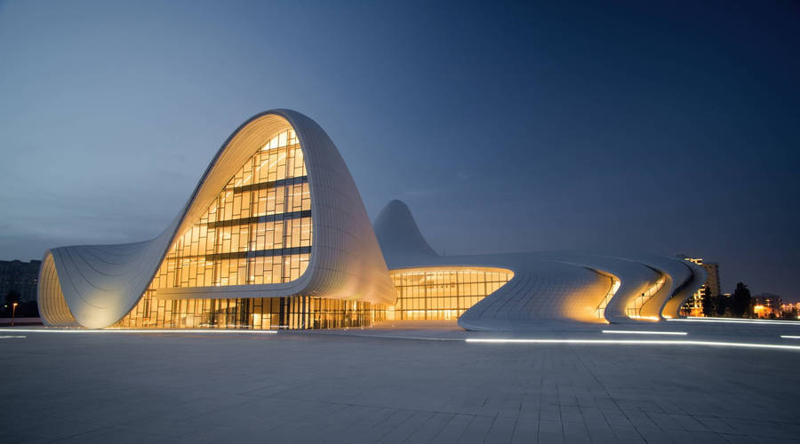 Heydar Aliyev Center Clear Sky Wallpaper