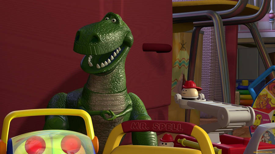 Hiding Toy Story Rex Wallpaper