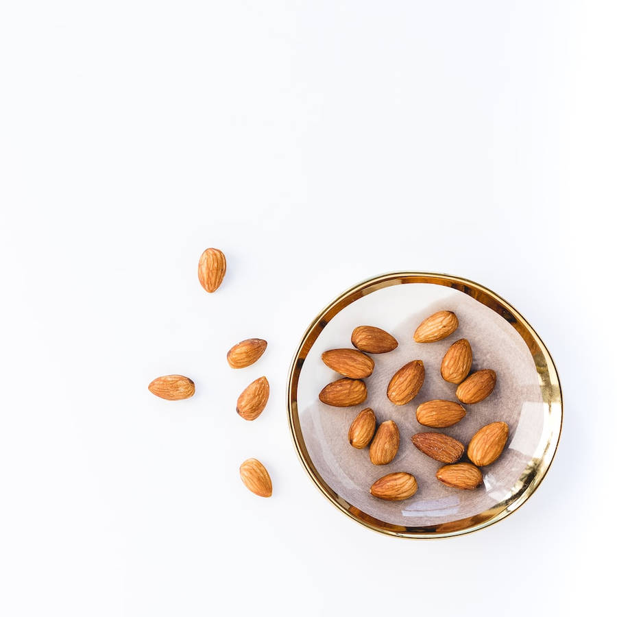 High Angle Shot Almond Nuts Wallpaper