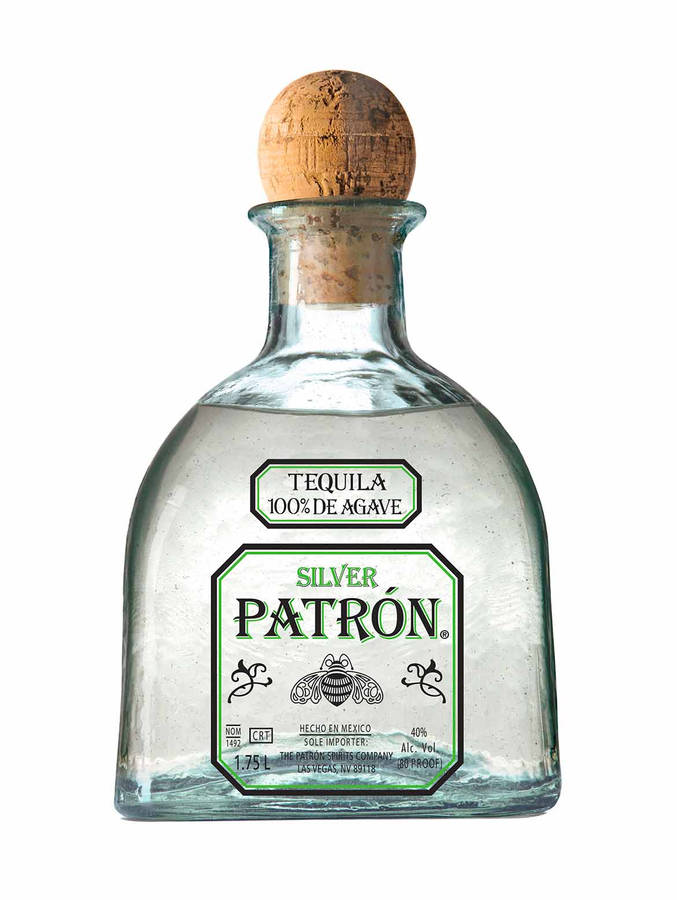 High-quality Image Of A Patron Tequila Silver Bottle Wallpaper