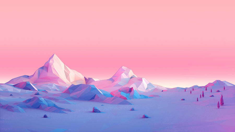 High Res Colorful Snow Mountains Wallpaper