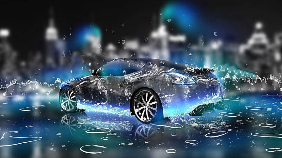 High Res Wet Car Wallpaper