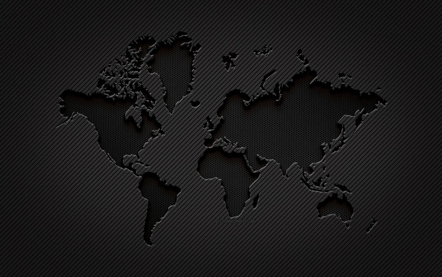 High Resolution Black Engraved World Map Wallpaper