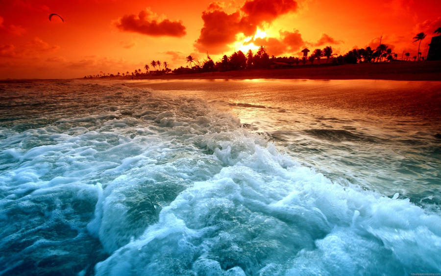 High Resolution Sunset At Beach Wallpaper