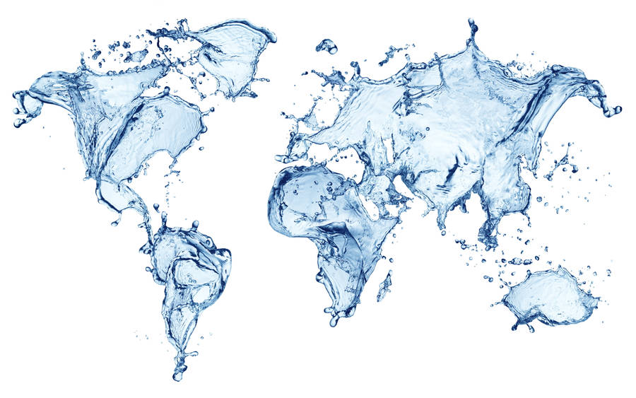 High Resolution Water Splash World Map Wallpaper