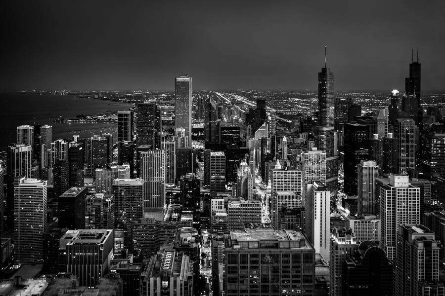 High-rise Grayscale Building Dark 4k Wallpaper