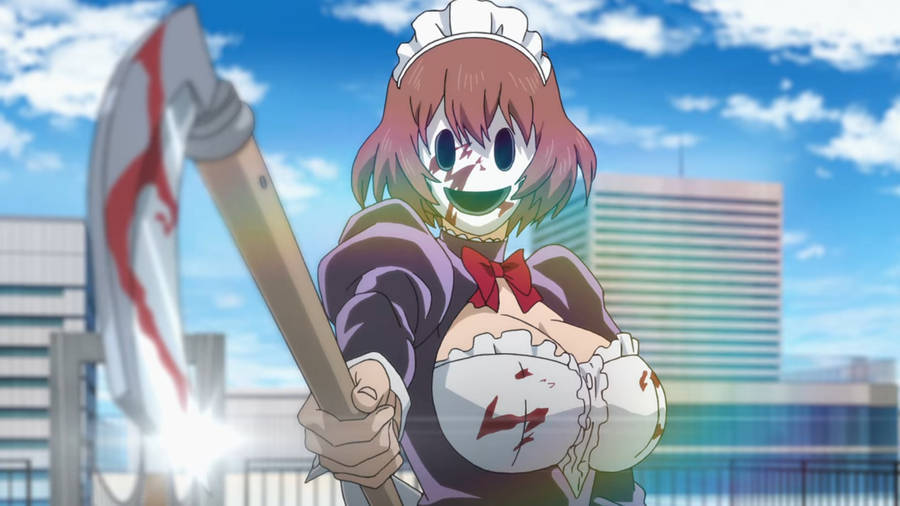 High-rise Invasion Maid Mask Anime Wallpaper