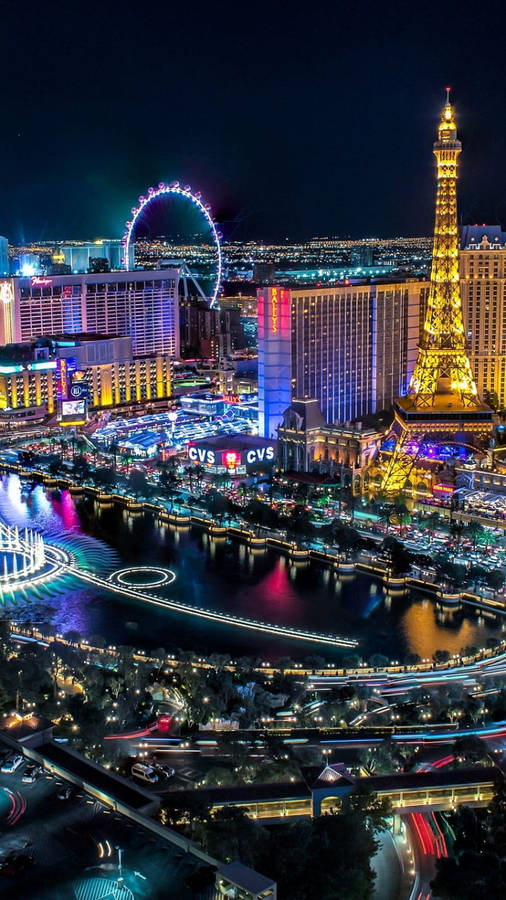 High Roller Las Vegas Night Wallpaper