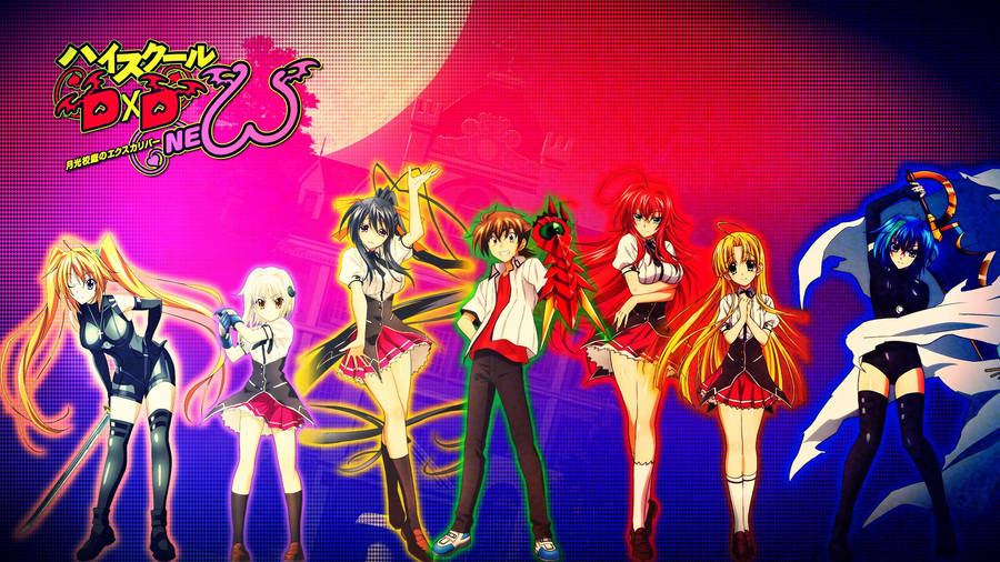 High School Dxd Characters Together In A Lineup Wallpaper