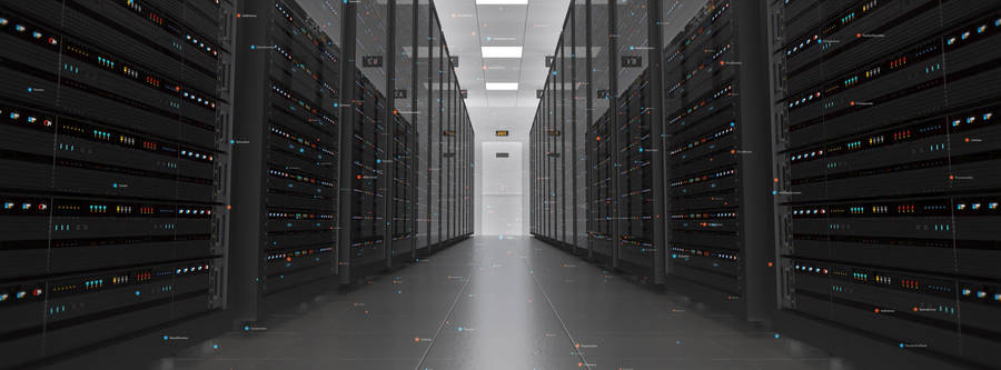 High-tech Data Center Room Wallpaper