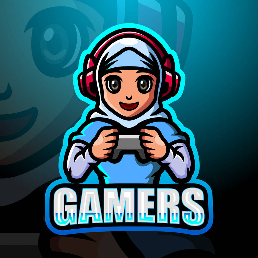 Hijab Girl Gamer Logo Wallpaper