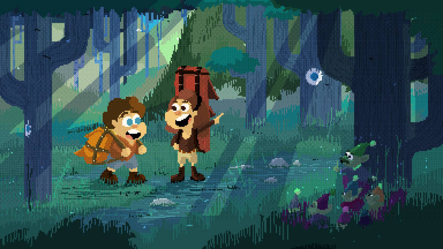 Hiking Pixel Art Wallpaper