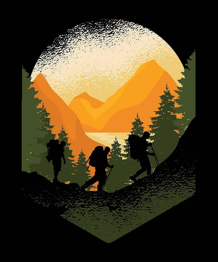 Hiking Poster Art Wallpaper