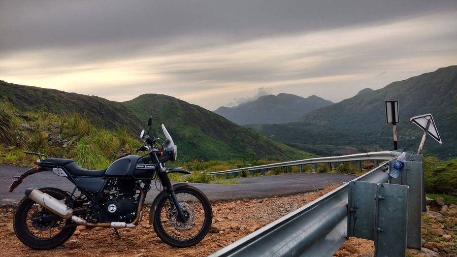 Himalayan Bike At Scenic Roadside Wallpaper