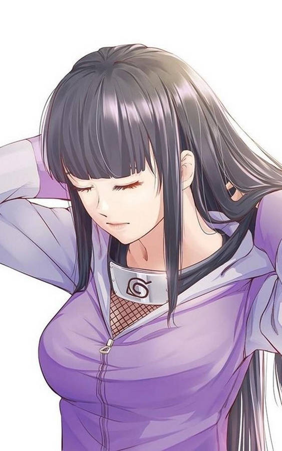 Hinata Hyuga Eyes Closed Wallpaper