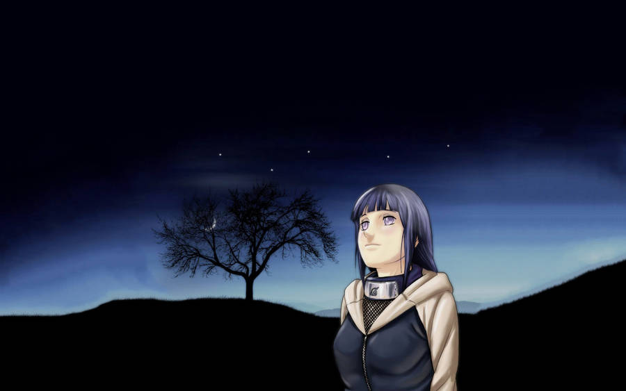 Hinata Hyuga Night Sky Wallpaper