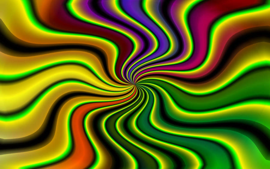 Hippie Wavy Line Illustration Wallpaper