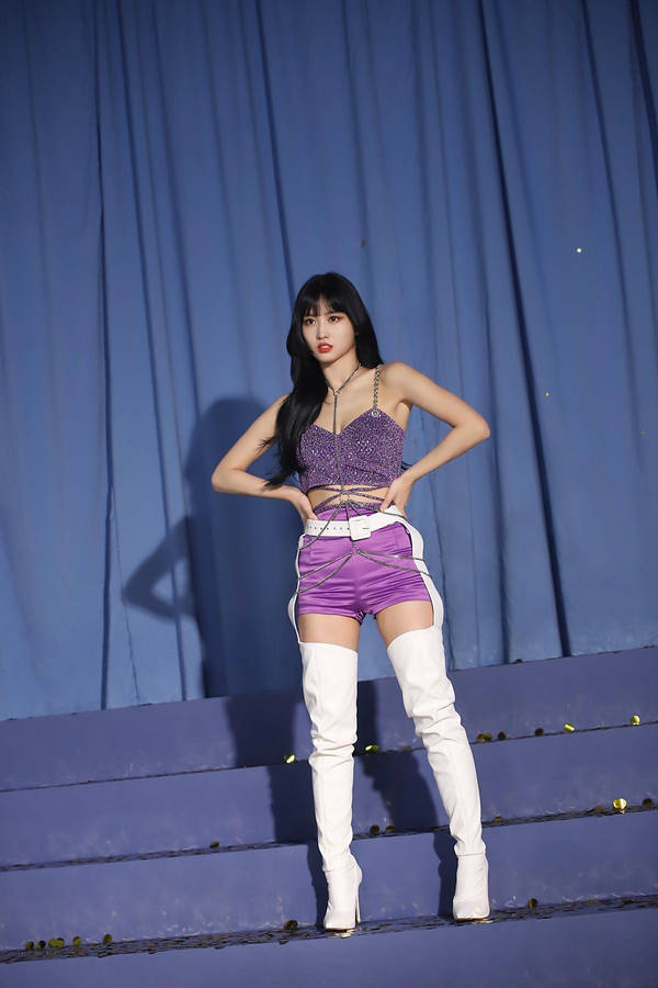 Hirai Momo In Purple Outfit Wallpaper