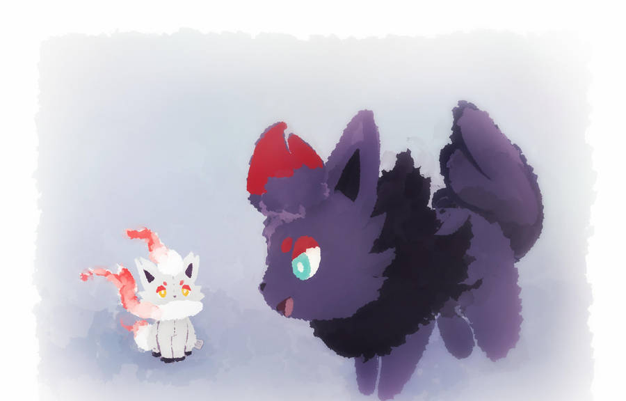 Hisuian Zorua And Unevolved Zorua Wallpaper