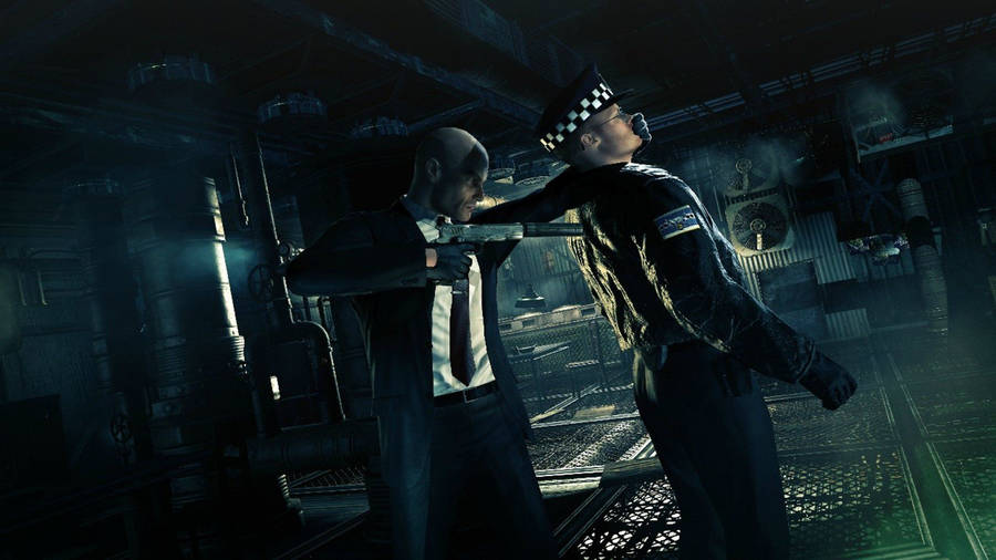 Hitman Absolution Gun On Police Wallpaper