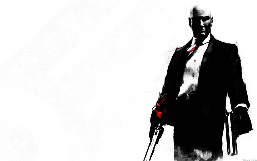 Hitman Black And White Wallpaper