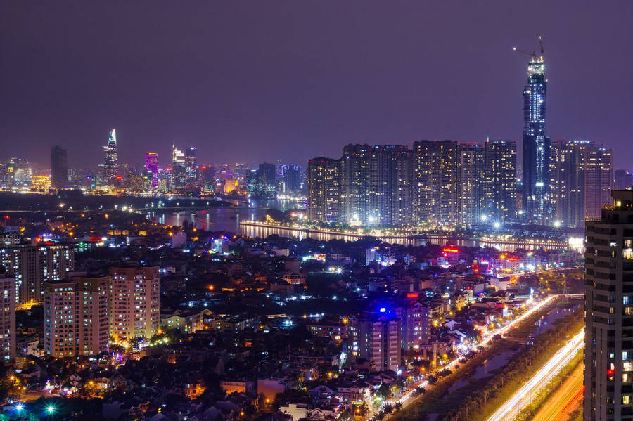 Ho Chi Minh City Purple Sky Wallpaper