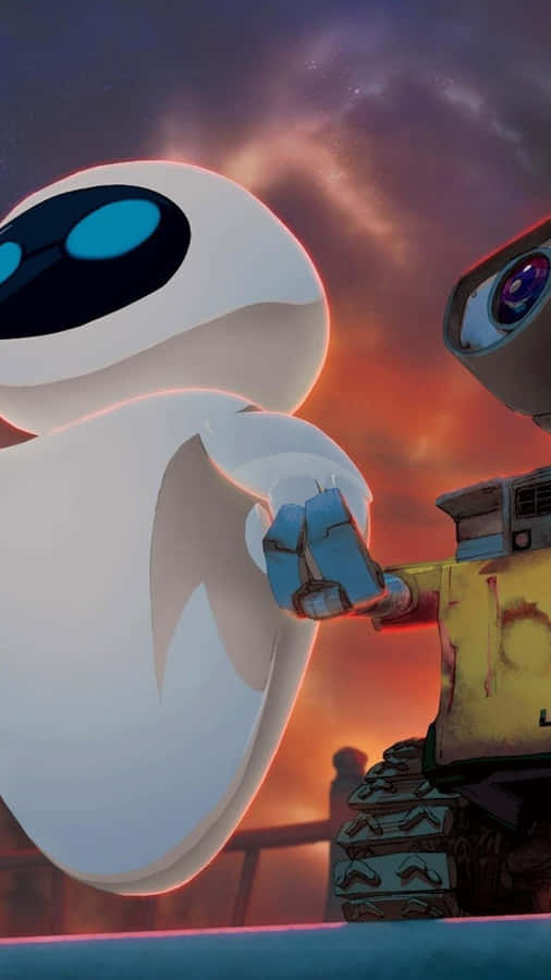 Holding Hands Eve And Wall E Iphone Wallpaper