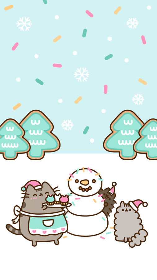 Holiday Neko Kawaii For Iphone Wallpaper