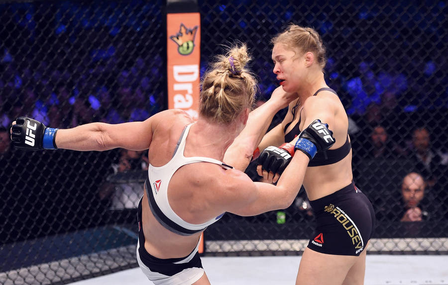 Holly Holm Kicks Ronda Rousey's Face Wallpaper