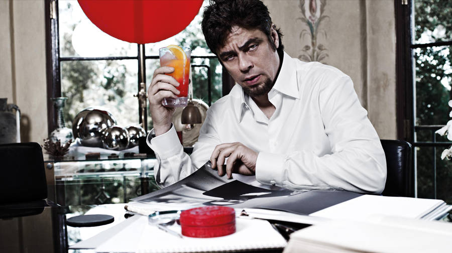 Hollywood Star, Benicio Del Toro, In The February 2011 Campari Calendar Wallpaper