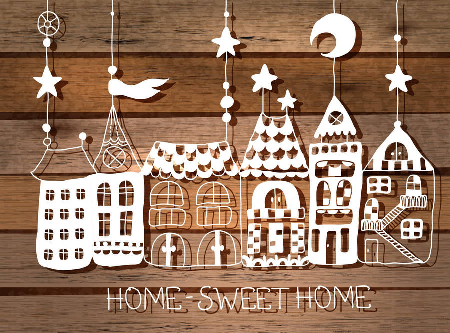 Home Sweet Home Cartoon Buildings Wallpaper