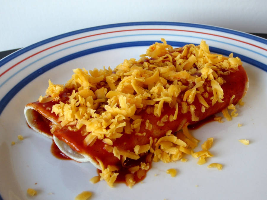 Homemade Enchiladas With Cheddar Cheese Wallpaper