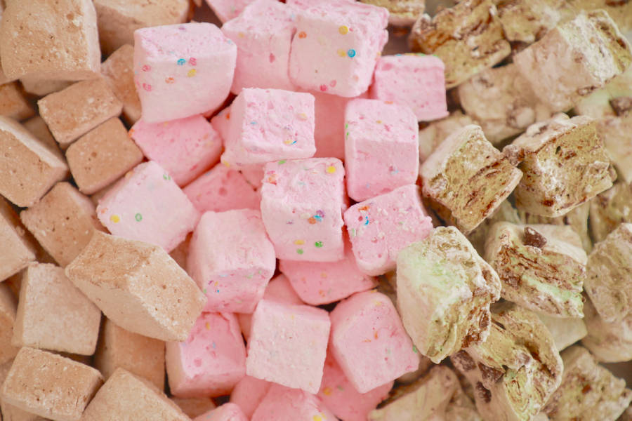 Homemade Pink Brown Marshmallows Wallpaper