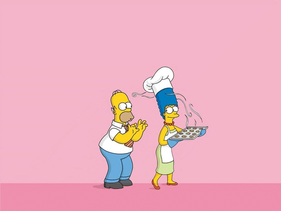 Homer And Marge Simpson Cartoon Wallpaper