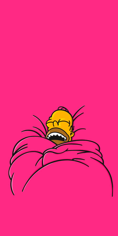 Homer Simpson Pink Aesthetic Wallpaper